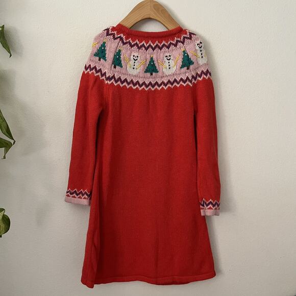 Mini Boden Snowman Knit Sweater Dress - Red - 5/6 - Picture 7 of 7